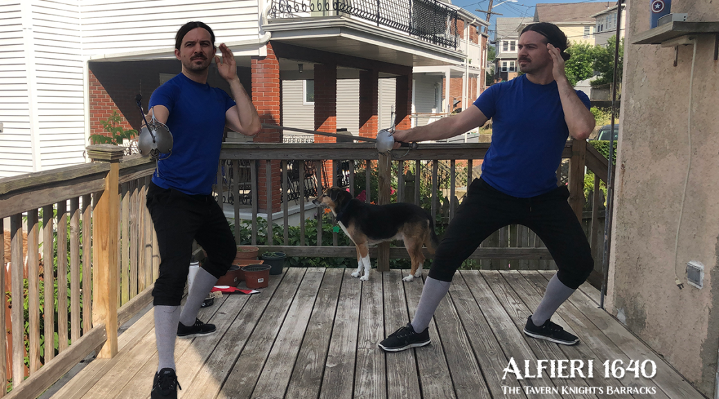 Alfieri's rapier fencing stance